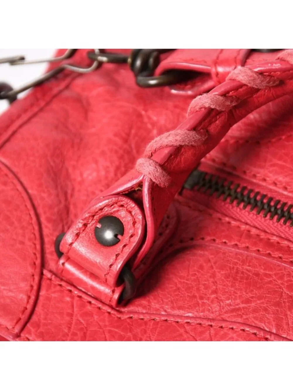 Balenciaga Classic Mini City 2-Way Shoulder Bag Leather Red Pink